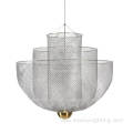 Reception Led Chrome Iron Mesh Chandelier Decoration